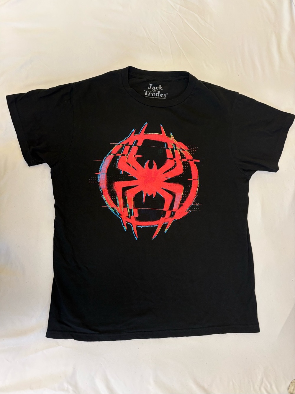 Jack of all Trades Mens T-shirt Spiderman Spiderverse Marvel Black Medium